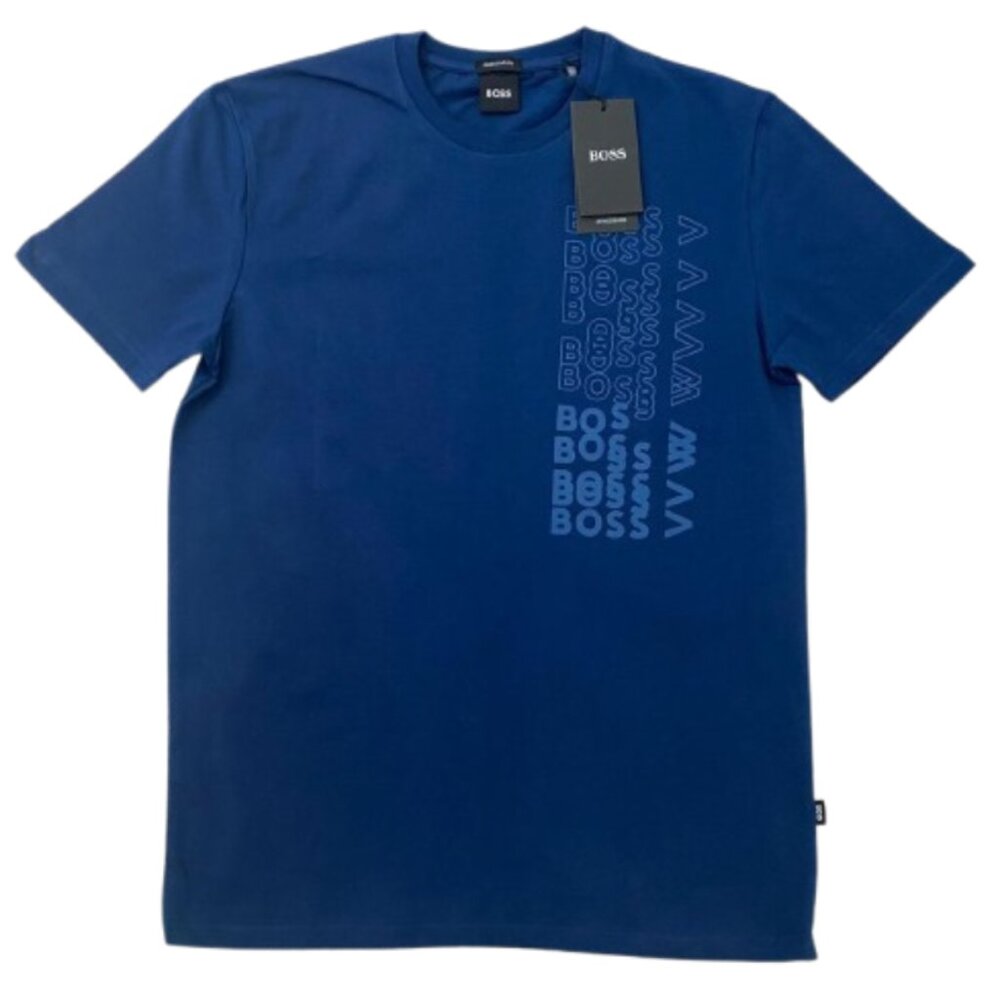 NWT Hugo Boss Men's Tiburt 311 P Logo Short Sleeve Crew Neck Blue T-Shirt S-XXL